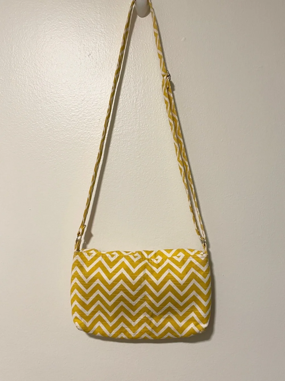Yellow Chevron Fabric Crossbody Bag Womens Lightweight Summer purse